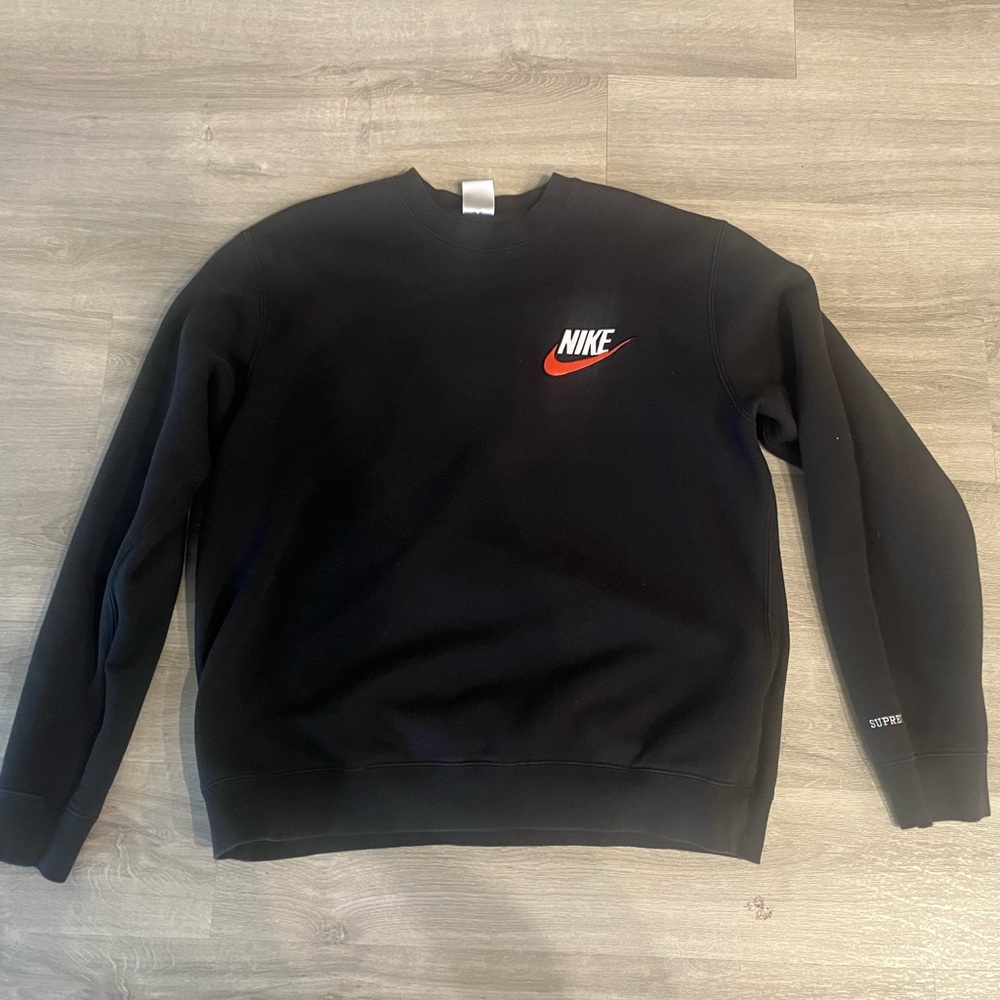 Nike Supreme Radial Crewneck Cotton Fleece Sweatshirt Large
